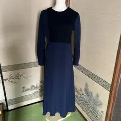 ZARA ザラ　コントラストワンピース　ドッキング マキシワンピース　ニット切替