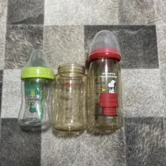 【まとめ売り】哺乳瓶3本セット プラスチック スヌーピー ビーンスターク