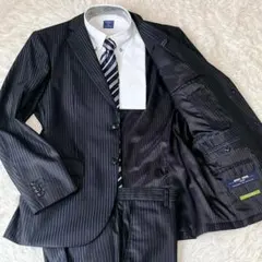 ✨美品✨ MALE&Co. スーツ SHINY WOOL ストレッチ性 ブラックのサムネイル