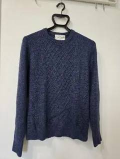 EDIFICE ネイビー ケーブルニットセーター