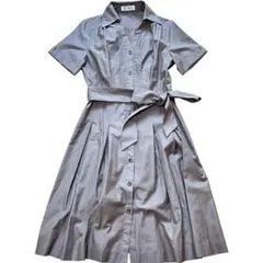 ミッシェルクラン 半袖 シャツワンピース リボン付き　Mサイズ