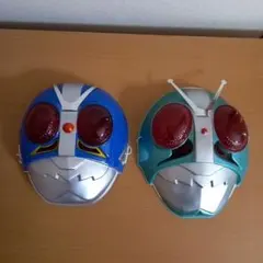仮面ライダー新1号／新2号縁日お面2枚セット新品未使用東映承認シール