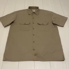 Dickies 半袖ワークシャツ ブラウン ストリートコーデ 大きめ