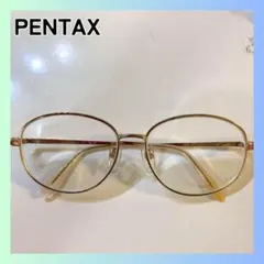 美品　ペンタックス　PENTAX 　メガネフレーム　伊達メガネ　ゴールド　ピンク