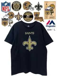 NFL　New Orleans Saints　Tシャツ　L　黒　USA古着
