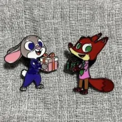 ズートピア ニック＆ジュディ ピンバッジ 2点セット
