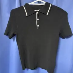 MURUA ヘムラインニットポロシャツ