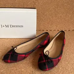 【J＆M　DAVIDSON】タータンチェックバレエシューズ