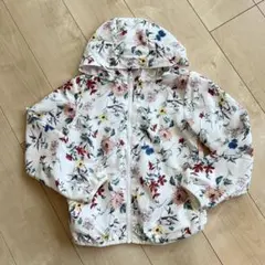 プティマイン　サイズ130 花柄フード付きジャケット