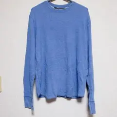 【人気】GAP ギャップ ワッフル ロンT サーマル ブルー Lサイズ 古着のサムネイル