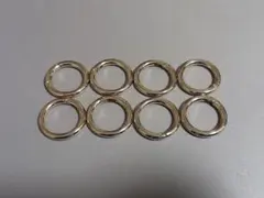 カラビナ 丸型 キーホルダー キーリング シルバー ニッケル 8個セット