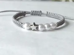 ひとつ星のブレスレット　グレー