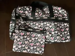 美品　レスポ　ハート柄ボストンバッグ