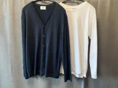 GLOSTER メンズ カーディガン 春 夏 秋 Tシャツ セット 長袖 七分袖のサムネイル