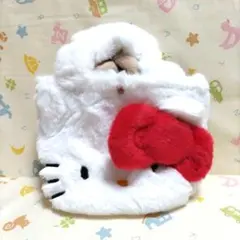 merry jenny ハローキティ もこもこショルダーbag ホワイト　巾着 merry jenny（メリージェニー）の「【ハローキティコラボ】もこもこ