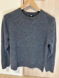 UNIQLO グレー ラムクルーネックセーター M