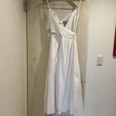 H&M 無地　白 キャミロングワンピース
