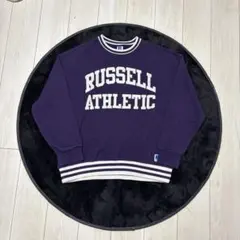 【古着】Russell Athletic カレッジロゴ スウェット L 紫のサムネイル