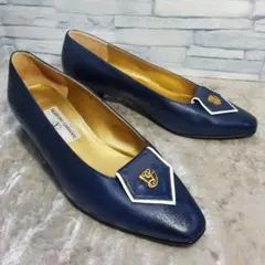 【良品】VALENTINO 23cm パンプス ネイビー レザー 6のサムネイル