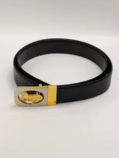 未使用に近い極美品 バーバリー ベルト ホースロゴ ゴールド ブラック
