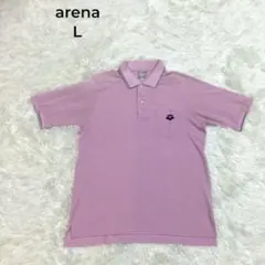 ◇arena アリーナ　ポロシャツ L ピンク 半袖 ワンポイントロゴのサムネイル