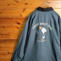 長袖カットソー　長袖シャツ　グレー　黒　刺繍　ゆるだぼ　オーバーサイズ　Ⅿ　古着