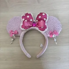 ミニーマウス　カチューシャ ピンク　イヤリング