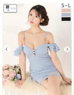 レースアップVカットビジュードレス