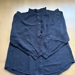 タグ無し新品　H&M フリルスタンドカラー　長袖ブラウス