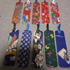 お買い得！④友禅和紙、民芸和紙など　片面しおり10枚(ハンドメイド)