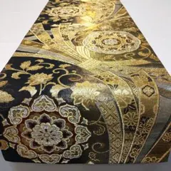 袋帯リメイク テーブルランナー☆金色束ね熨斗☆31×161cm