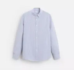 【極美品】ZARA 長袖　ストライプ　テクスチャーシャツ