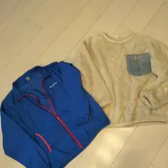 mont-bell青色ジャケット＆BRANSHESフリーススウェット １５０