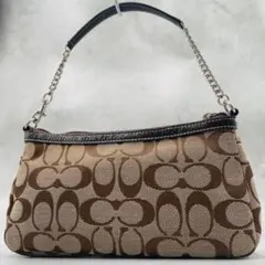 美品 コーチ ショルダーバッグ ワンショルダー ブラウン キャンバス 44612