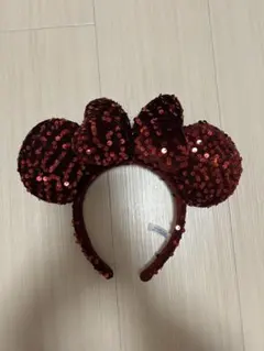 ディズニーミニーカチューシャ　赤スパンコール