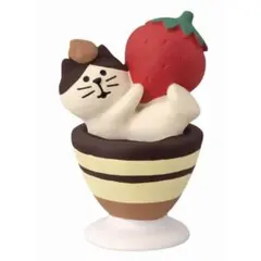 新品未使用 デコレ コンコンブル いちごティニャミス 猫 ねこ かわいい 置物