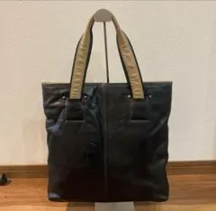 COMME CA MEN 本革製 レザー トートバッグ A4 BLACK 牛革のサムネイル