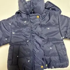 最終値下げ中！ネイビー ハート模様 フード付きアウター 80