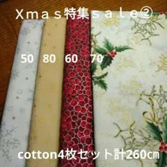 ◇Ｘｍａｓ特集ｓａｌｅ②◇cotton4枚セット計260㎝