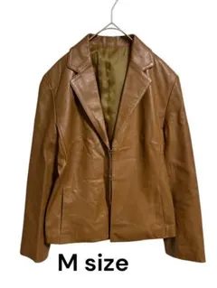 en quete ブラウン レザー ジャケット Mサイズ ラム
