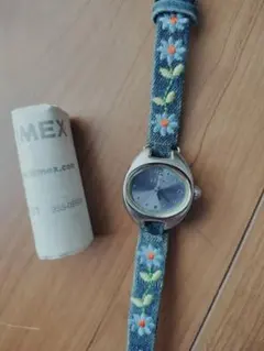 TIMEX レディース 腕時計 デニム 花柄刺繍のサムネイル