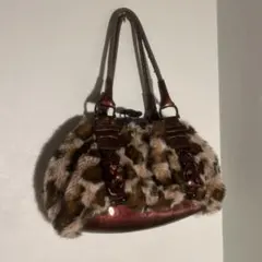 ファー バッグ y2k vintage ヒョウ柄のサムネイル