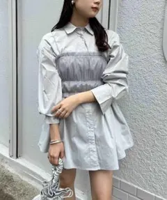 新品◇NICE CLAUP シャツビスチェSET　グレー ナイスクラップ