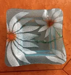 イタリア製　ガラス　小物入れ　アッシュトレイ　灰皿　ベネチアングラス