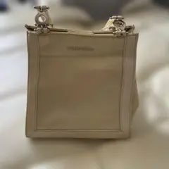 marie claire ベージュ イエローハンドバッグ