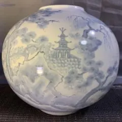 五代佐藤走波　高さ約36.5cm染錦唐子遊図つぼ　心和む優しい色使い約7.2kg 五代佐藤走波 高さ約36.5cm染錦唐子遊図つぼ 心和む優しい色使い