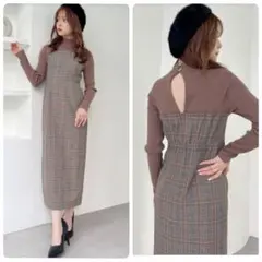 美品　RESEXXY レイヤード ロングワンピース　フリーサイズ　モカ