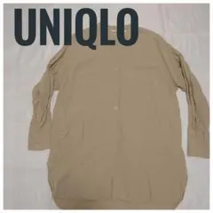 【美品】UNIQLO ベージュ 長袖シャツ Lサイズ レディース