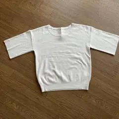 プロポーション　トップス　5分袖ニット