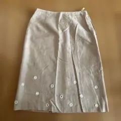 4°C ベージュ 花模様刺繍スカート Mのサムネイル